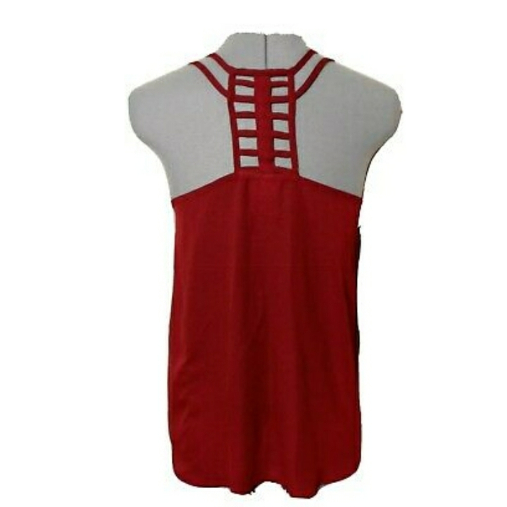 RUE21 Caged back Tank top S Wine Red Scoop neck Sexy blouse